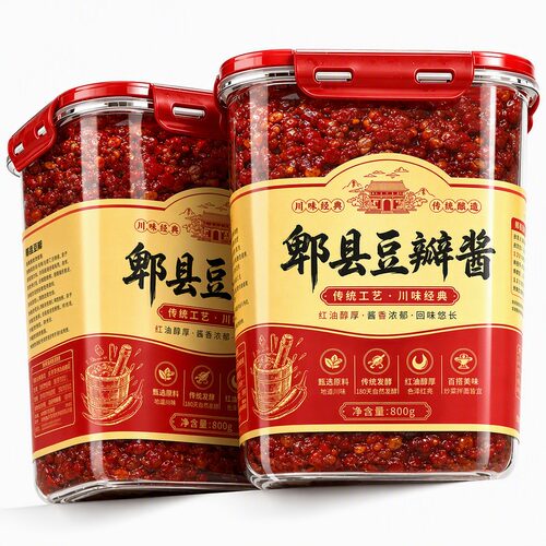 正宗郫县豆瓣酱官方旗舰店红油四川辣椒酱家用炒菜调料商用老字号