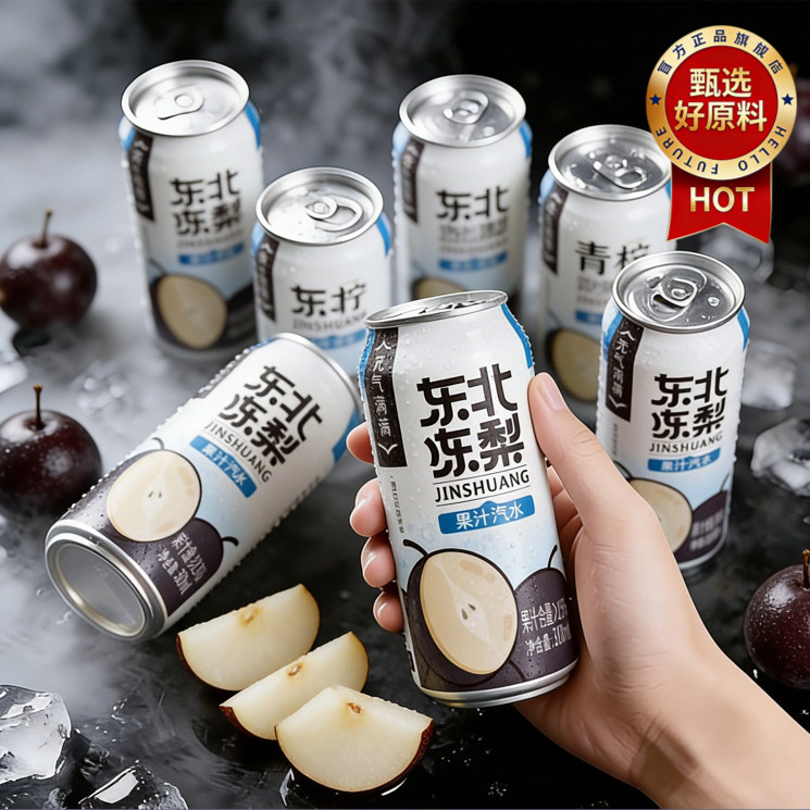 正宗东北冻梨汽水果汁0糖0脂碳酸饮料冻梨汁饮料汽泡水官方旗舰店