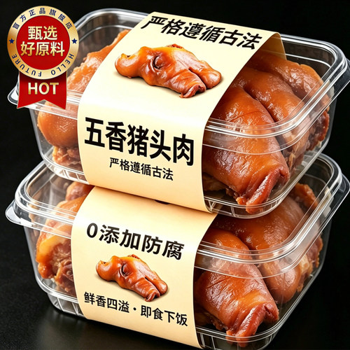 五香香卤猪头肉新鲜现做熟食生鲜即食冷链商用下酒菜广式川菜年货