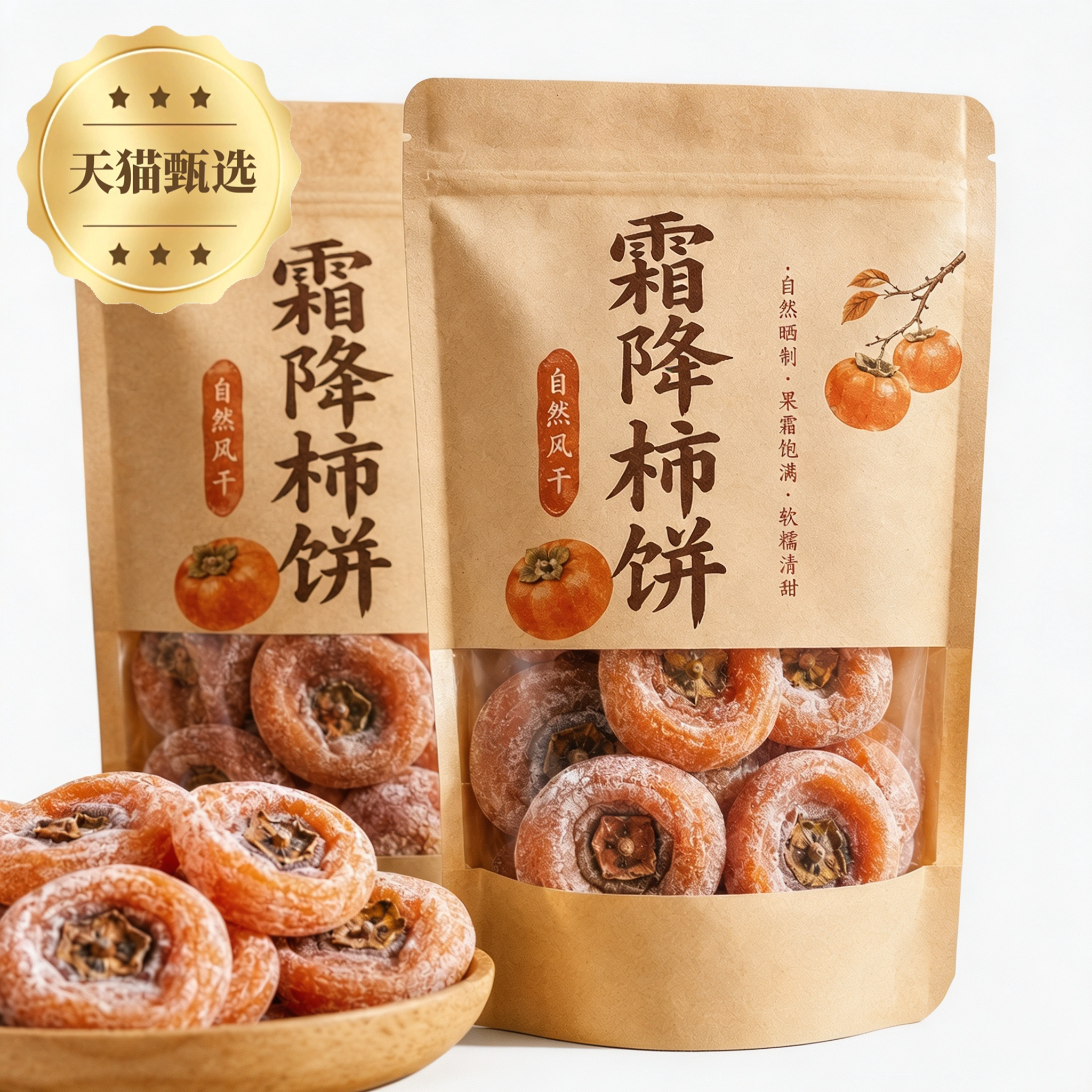 【出口韩国】柿子饼广西桂林恭城流心农家开袋即食柿饼非陕西富平