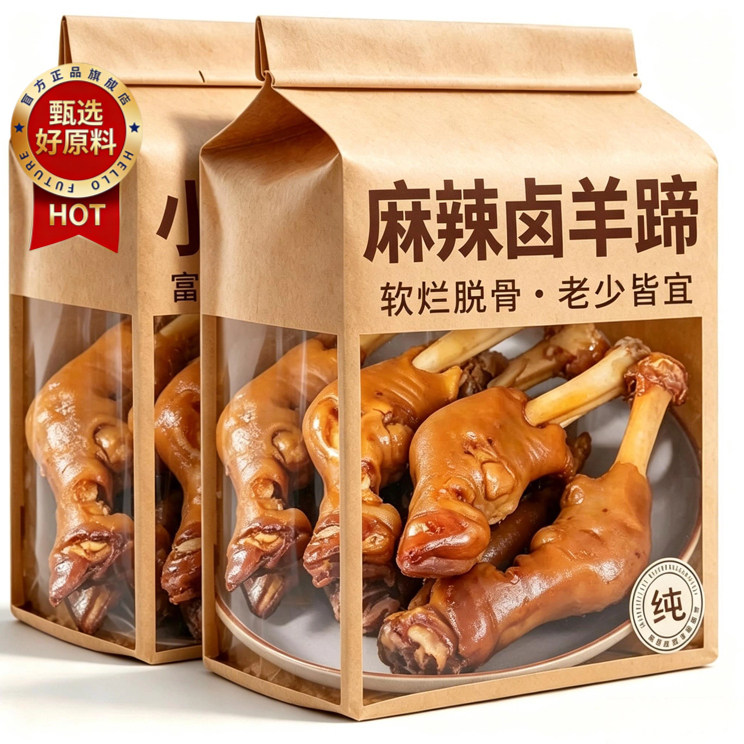 正宗羊蹄整只内蒙古麻辣秘制满筋熟食香辣羊脚即食开袋下酒菜