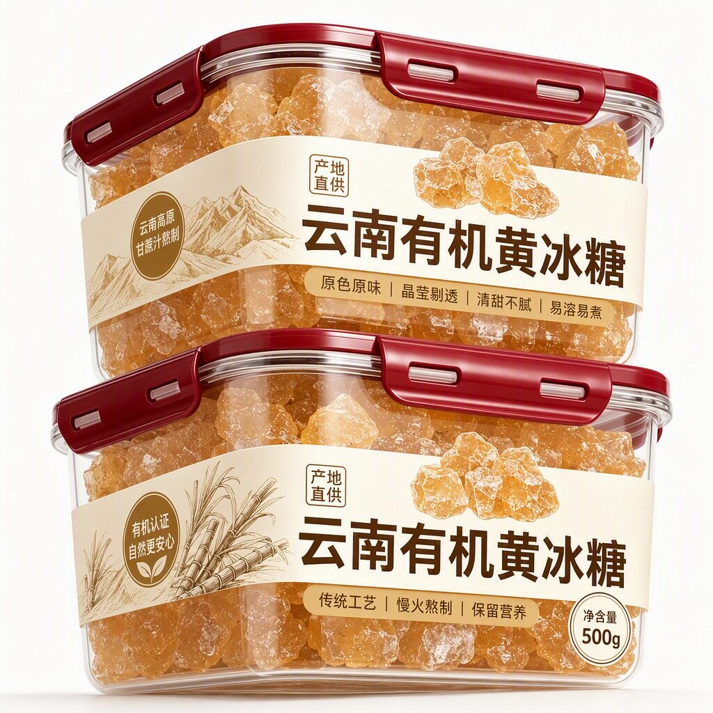 正宗云南黄冰糖特级老冰糖官方旗舰店正品纯甘蔗手工熬制无添加