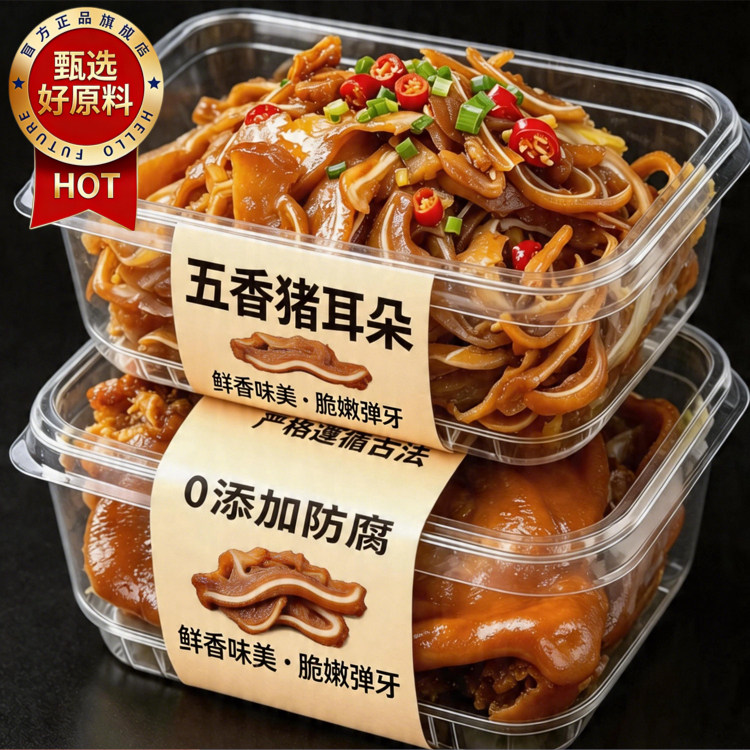 【高汤卤煮】五香猪耳朵包装熟食开袋即食下酒菜凉拌小吃猪类卤味