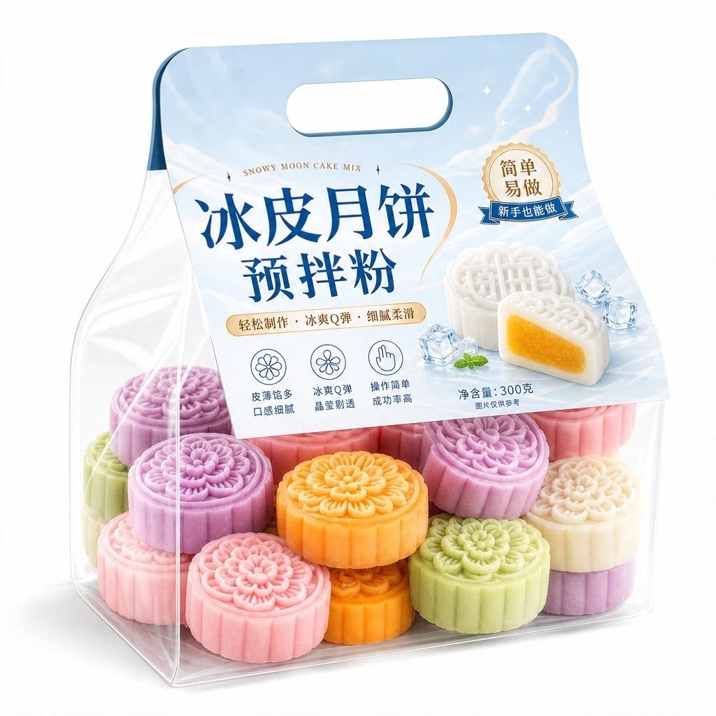 冰皮月饼预拌粉专用粉做月饼的自制材料包全套装diy制作套餐家用