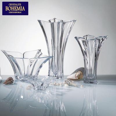捷克原装进口BOHEMIA波西米亚水晶玻璃透明花瓶果斗酒具florale