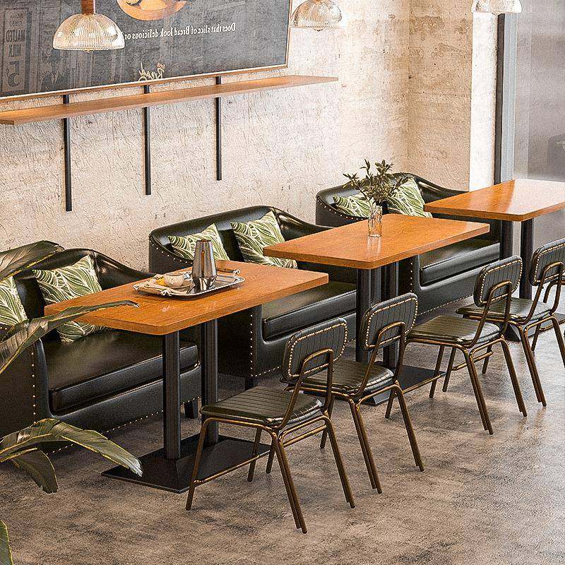 复古清吧酒吧咖啡厅桌子餐饮店工业风椅子餐厅卡座餐桌椅组合商用
