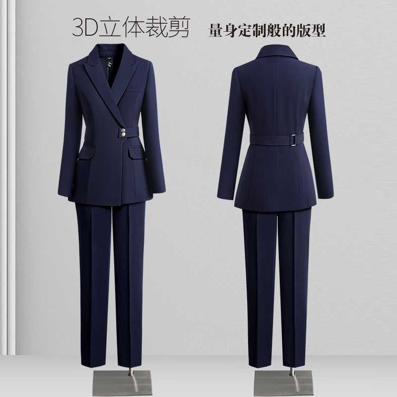 春秋长袖职业西服套装美容院女酒店前台经理珠宝店工装定制印logo