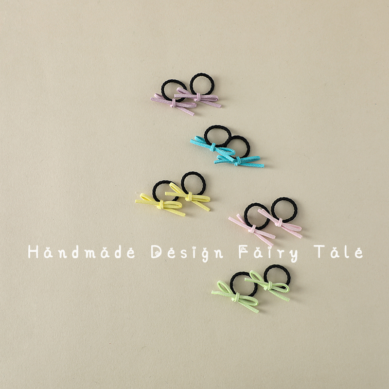 宝宝可爱彩色蝴蝶结扎啾啾发绳女童扎辫子迷你拇指发圈不伤发皮筋