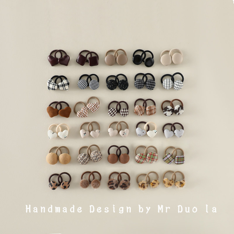 奶咖色豹纹扎头发发圈宝宝发量少头绳不伤发婴儿女童小号发绳皮筋