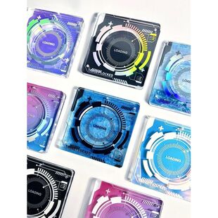 高颜值机械风高透亚克力吧唧砖58mm谷子徽章拍照二次元道具谷美