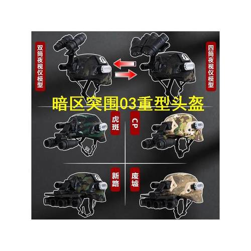 暗区突围03重型头盔同款雷诺伊尔热成像头盔的cos装备的战神头盔