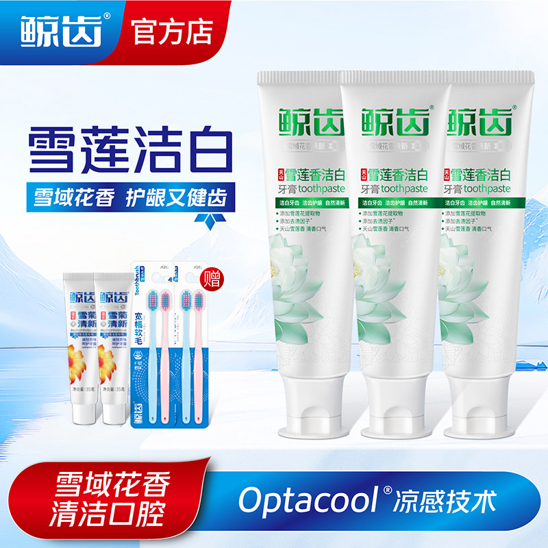 鲸齿雪莲红花护龈雪菊清新雪莲洁白牙膏清新成人正品官方旗舰店