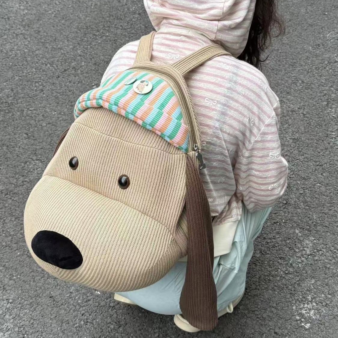2025新款可爱小狗出行书包大容量双肩背包女卡通包生日礼物电脑包
