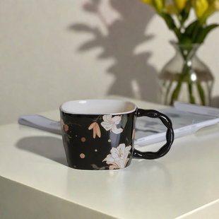 小众杯子高级感轻奢高颜值马克杯方形陶瓷水杯家用情侣咖啡杯 法式