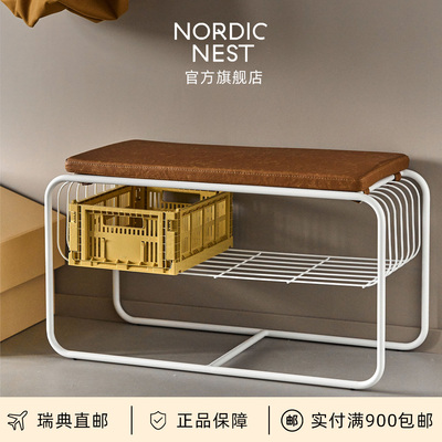 瑞典直邮Scandi Living Nod入户椅鞋包架北欧换鞋凳床尾鞋架鞋柜