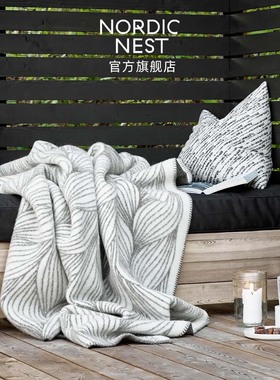 现货Roros Tweed挪威纯羊毛毛毯靠垫沙发双面盖毯空调午睡毯抱枕