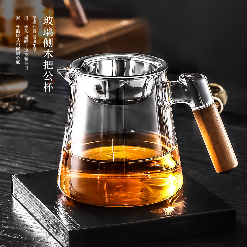茶壶高硼硅玻璃侧把壶耐高温煮茶壶家用茶水分离泡茶壶新款公道杯图片