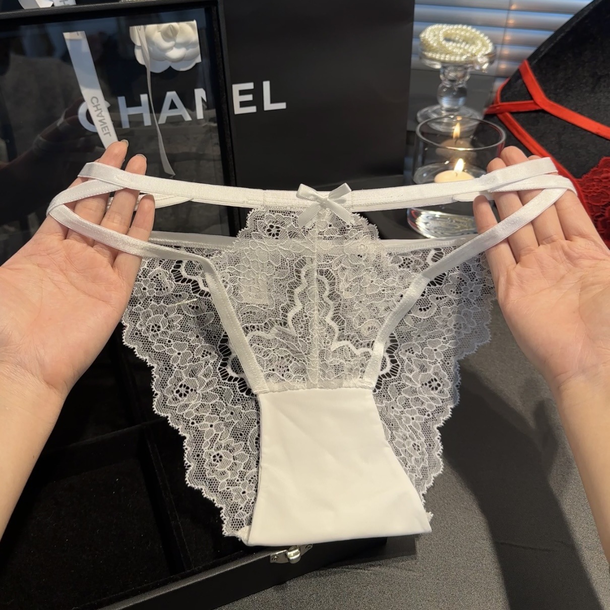 蜜心耳语*法系纯欲风少女蕾丝内裤女浪漫轻奢透气镂空女士三角裤