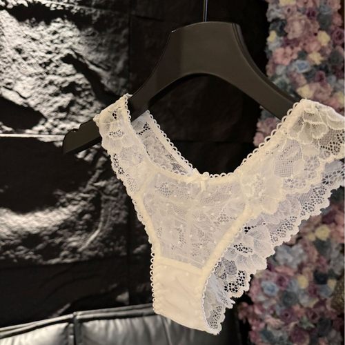 全蕾丝内裤女性感女士内裤诱惑波点蕾丝低腰半包臀女底裤