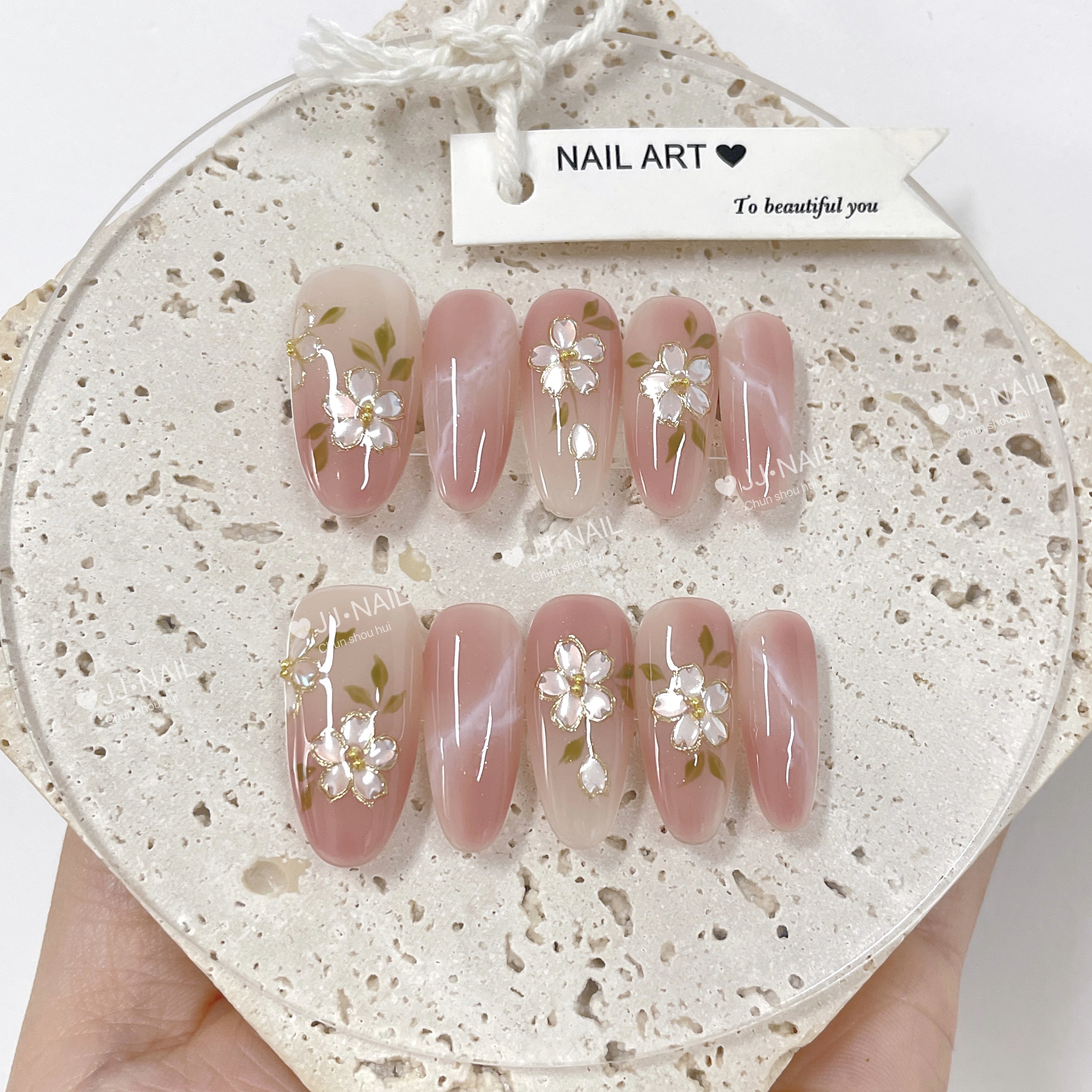 【桃花一诺】纯手工穿戴甲美甲,彩妆/香水/美妆工具,穿戴甲/甲片,淘宝优惠券,粉丝福利购,淘宝优惠卷