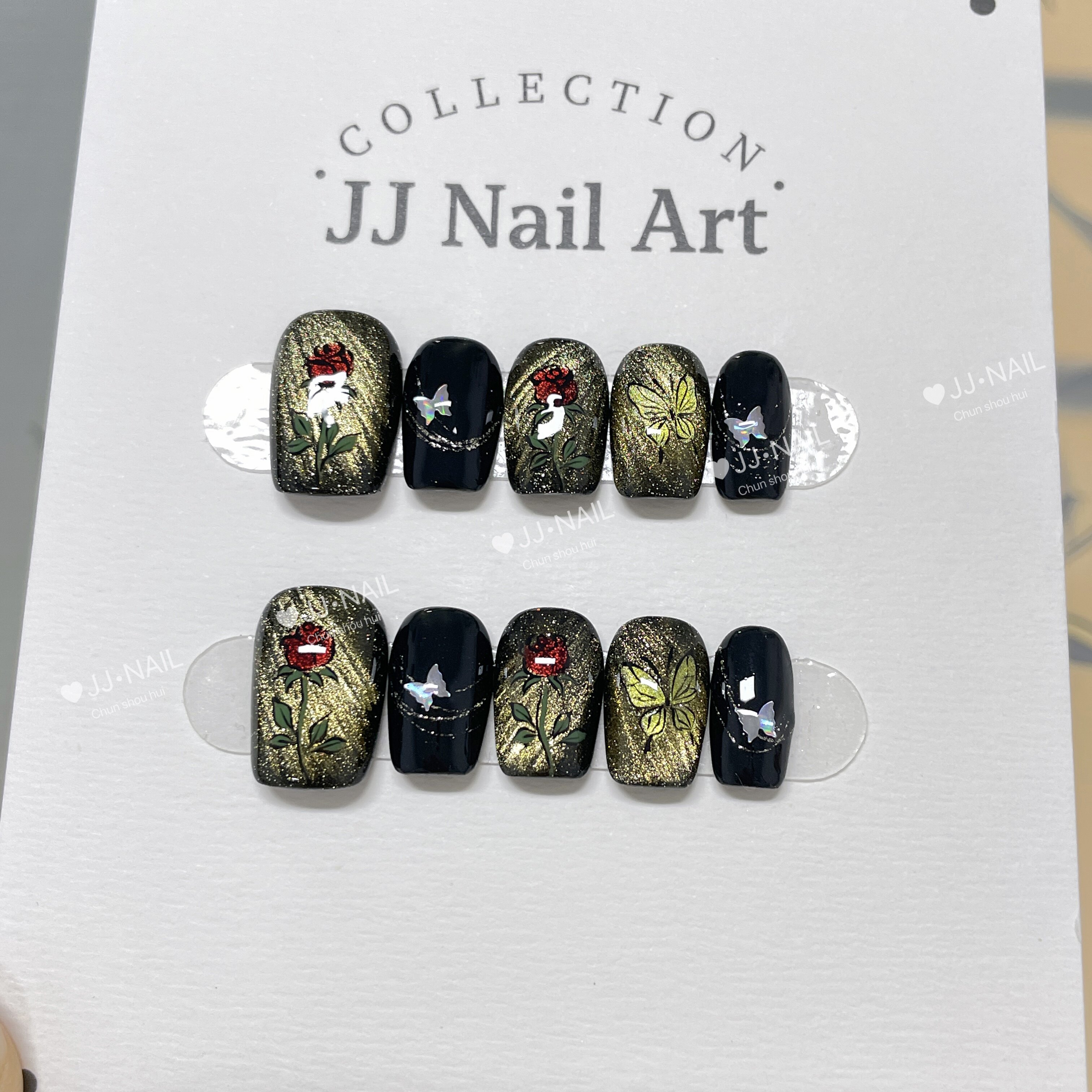 【光影玫瑰】纯手工穿戴甲美甲