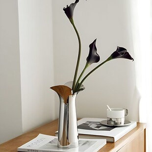 高级感桌面创意艺术陶瓷花瓶客厅插花仿真花器家居酒柜装饰品摆件