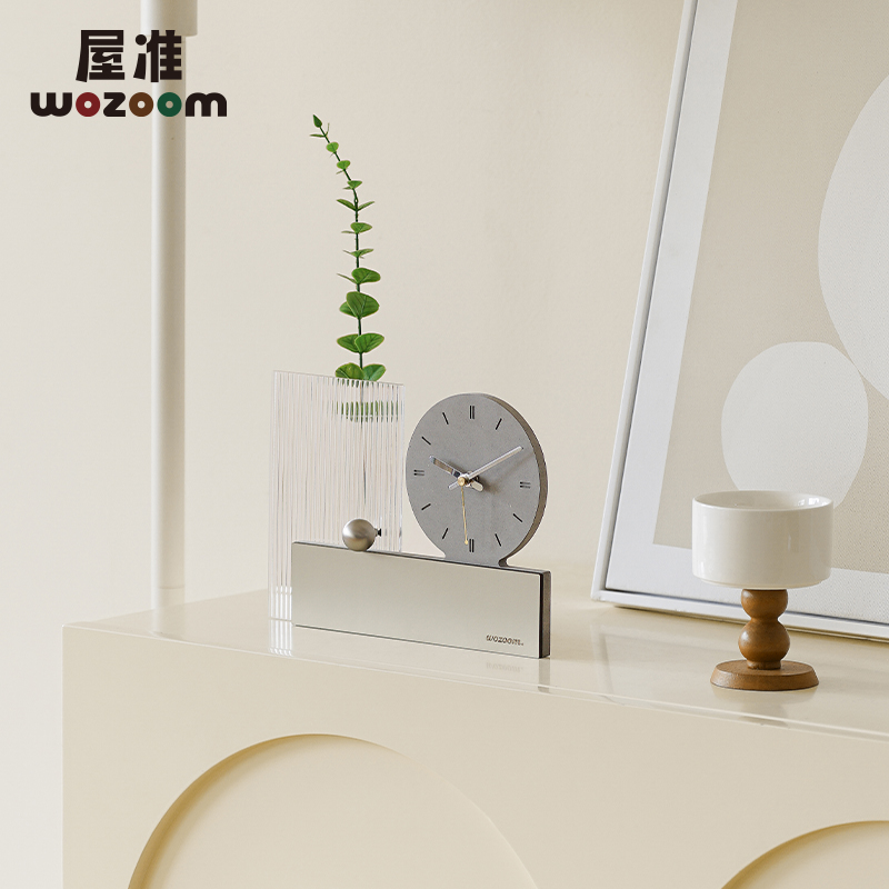 【插花+时钟】玄关装饰摆件