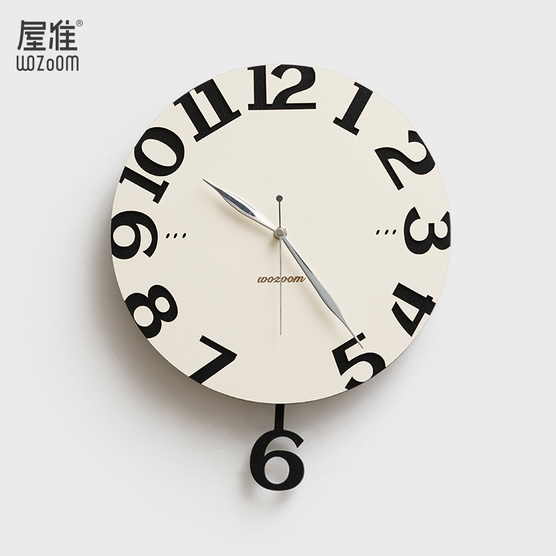 客厅餐厅创意钟表奶油简约风