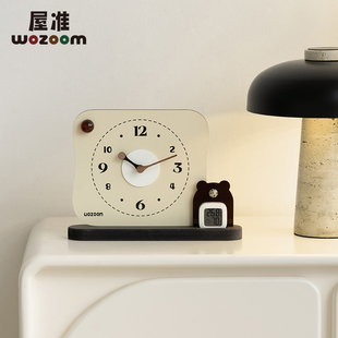 WOZOOM屋准入户玄关温湿度桌面摆件客厅电视柜摆台式时钟装饰品