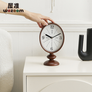 WOZOOM屋准创意中古风钟表复古座钟桌面高级感时钟摆件摆放式台钟