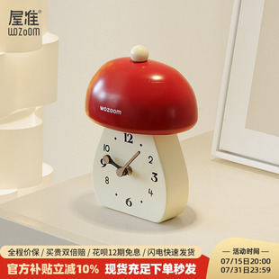 玄关客厅创意简约座钟桌面摆件装 WOZOOM屋准家用轻奢钟表坐式 饰品