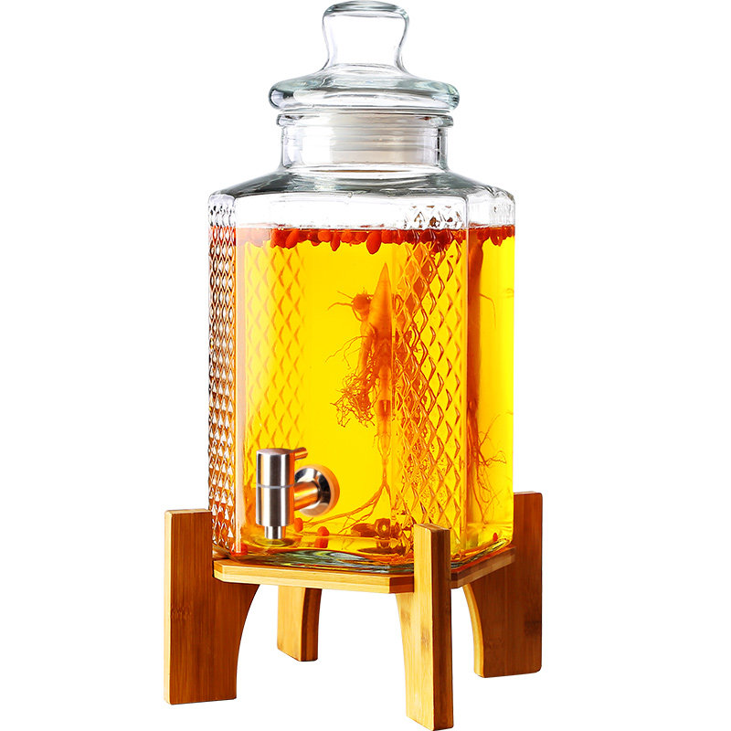 泡酒玻璃瓶带龙头10斤20斤泡酒坛子G无铅加厚酿酒罐家用酒缸药酒