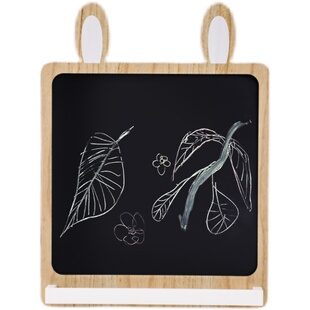 儿童黑板家用客厅书房可擦画板墙壁挂件宝宝学习涂鸦Z板木质软装