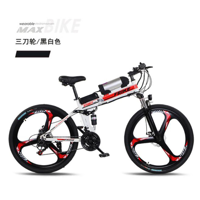 26寸折叠锂电山地车s电动自行车助力一体轮双减震变速车