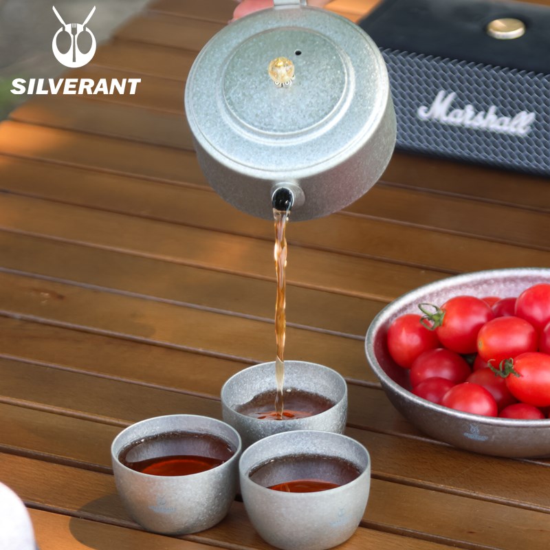纯钛泡茶器户外旅行便携钛茶具套装D露营钛杯功夫钛茶壶家用泡茶