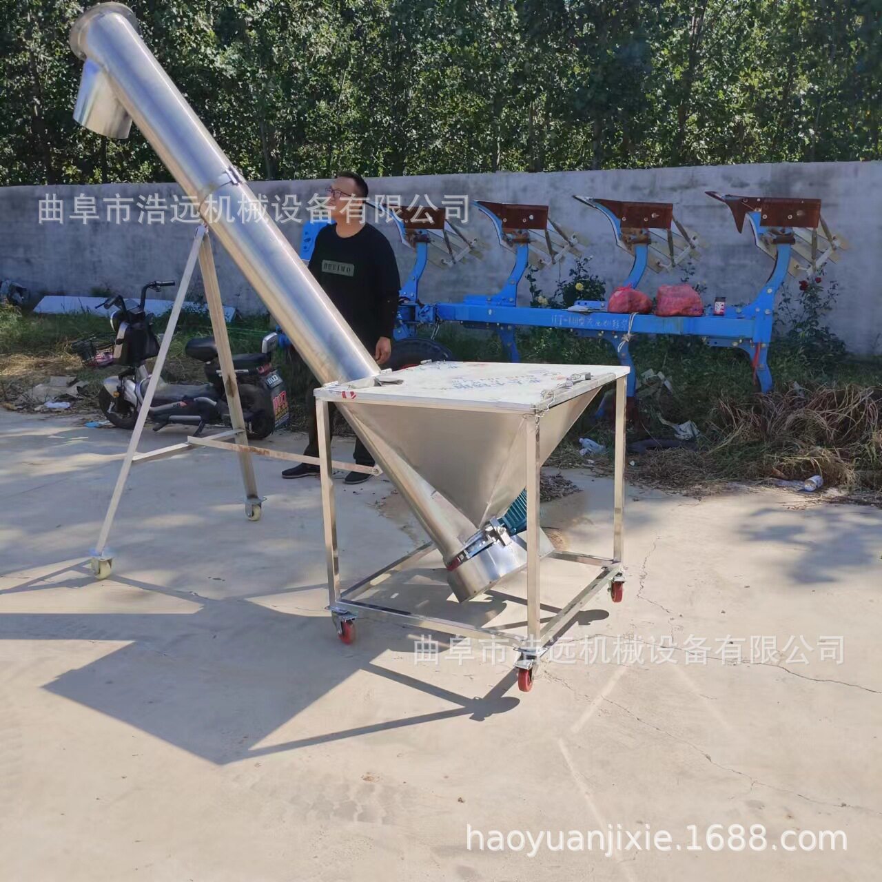 玉米小麦软管吸粮机移动升降