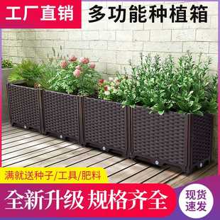 30cm宽阳台蔬菜种植箱种菜种花箱塑料花盆长方形种植户外花箱
