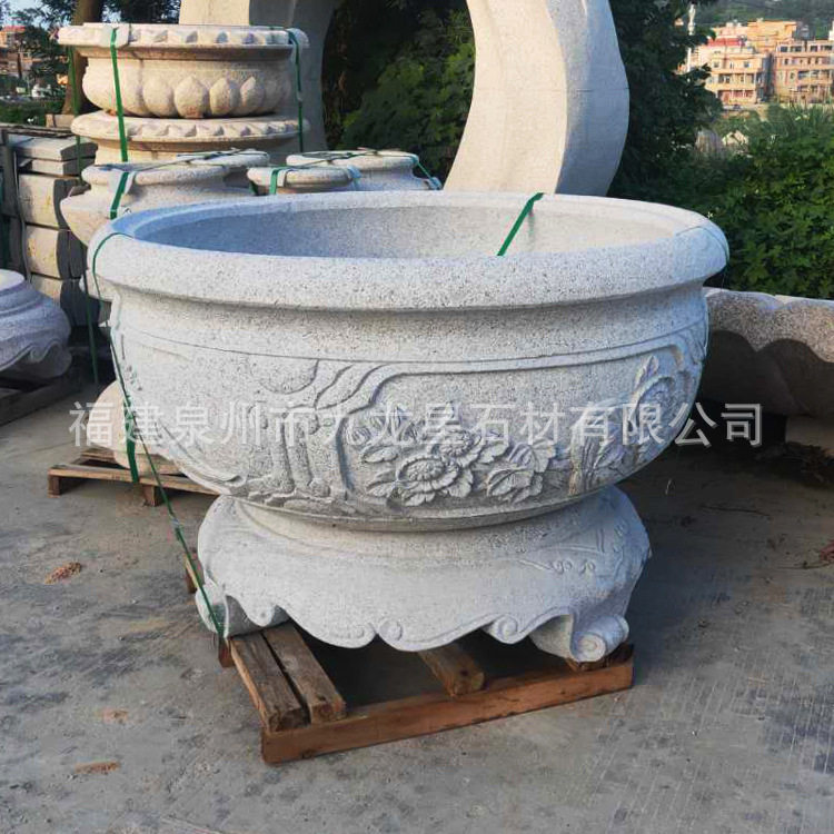 庭院花园仿古做旧青石花盆鱼缸