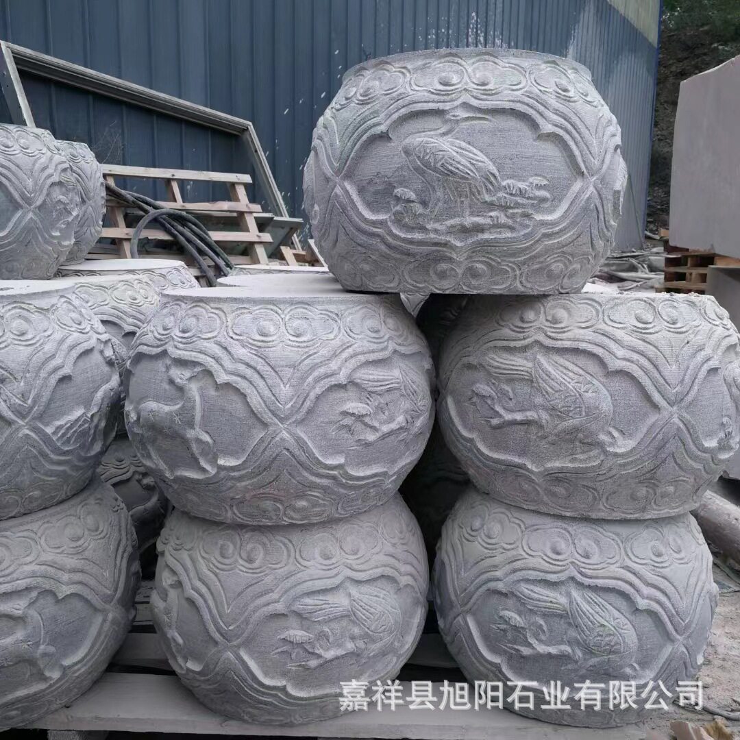 园林古建青石花岗岩柱墩石雕