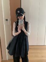 uungchuuu 26AW 黑灰压褶 慵懒叠穿秋冬厚实宽松背心连衣裙小黑裙 thumbnail 3