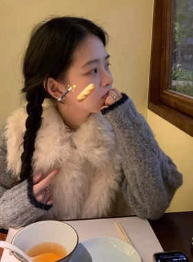 uungchuuu 25FW 小雪人 羽绒拼接环保皮草马甲背心秋冬