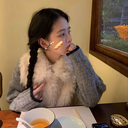 uungchuuu 25FW 小雪人 羽绒拼接环保皮草马甲背心秋冬