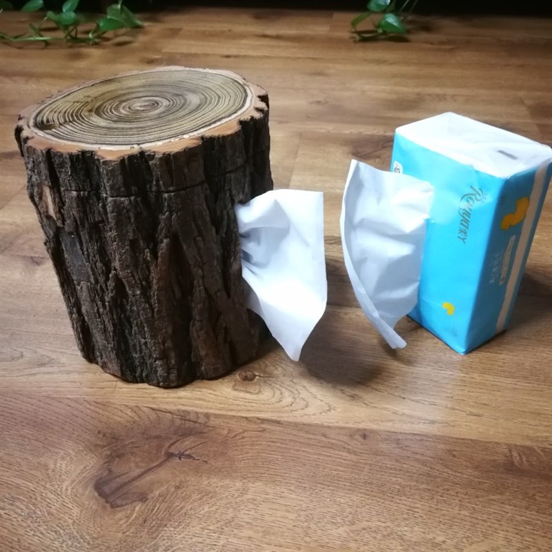 现货速发创意原生态木头卷纸盒客厅家用木质纸巾盒收纳盒多功能原