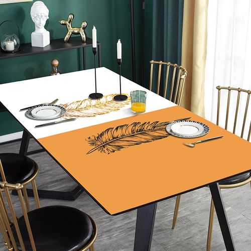 快速发货轻奢高级感皮革桌布防水防油免I洗防烫长方形餐桌面茶几