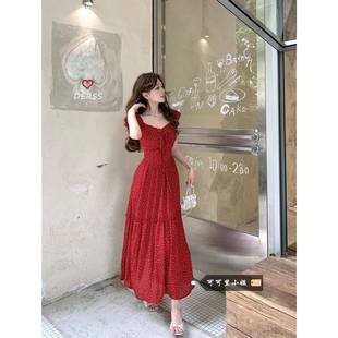 官方旗舰店2025夏季 设计感波点海边度假风连衣裙 新款 收腰显瘦时尚