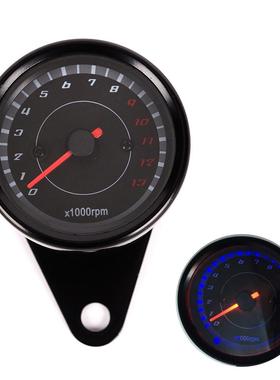摩托车仪表13000转摩托车红+蓝LED转速表测速仪通用12V改装速表