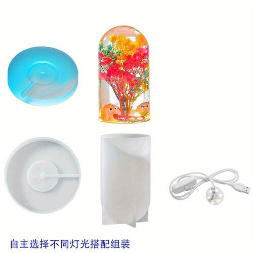 diy滴胶硅胶模具微景观圆柱体小夜灯氛围干花跨境认证标本摆件