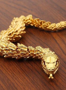 蛇年3D可活动摆件生肖蛇收藏展厅装饰合金手把件家居鱼缸造景装饰