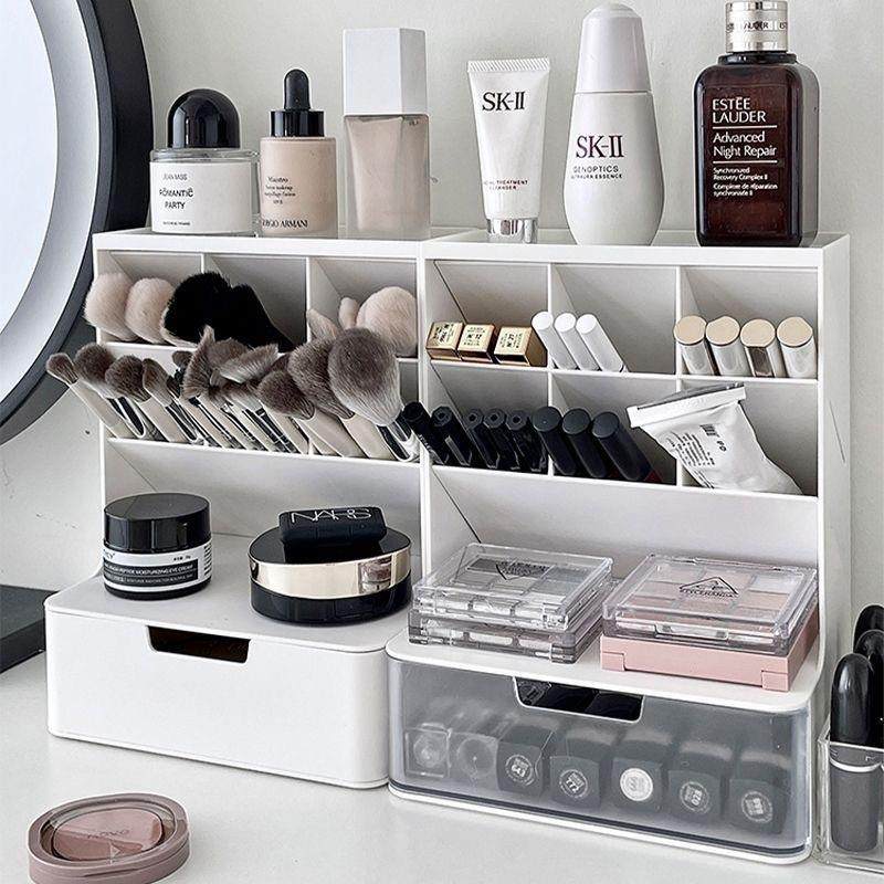 跨境货源斜插式抽屉收纳盒文具化妆品多层桌面斜插置物架一件包邮