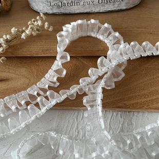 饰服装 白色蕾丝花边辅料diy手工衣服装 窗帘材料褶皱带子荷叶边宽